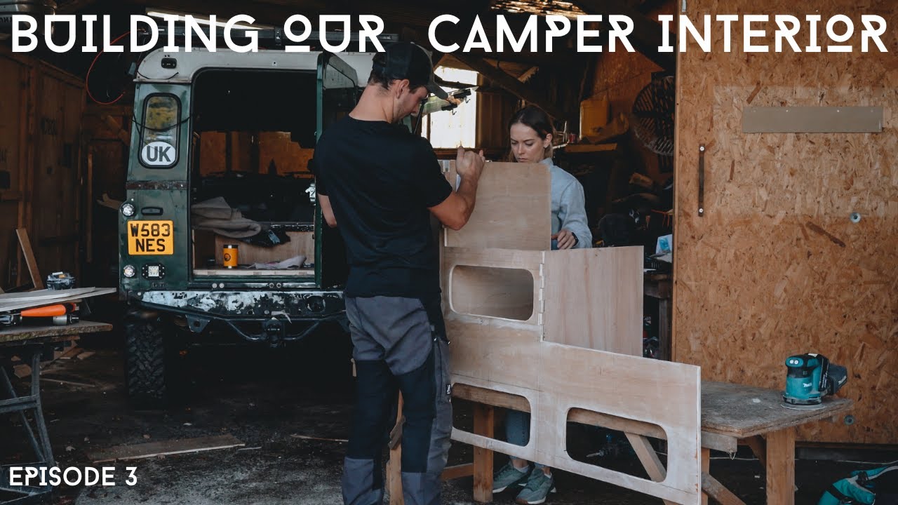 Defender 110 Camper Build Ep.3 | Building Our Overlanding Camper Interior | Cabinetry & Storage