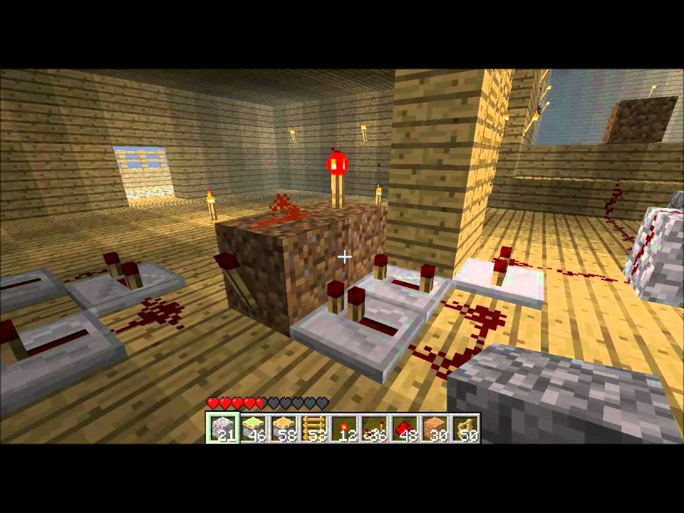 Minecraft - Piston Powered Castle Gate (Portcullis) No Sand or Gravel