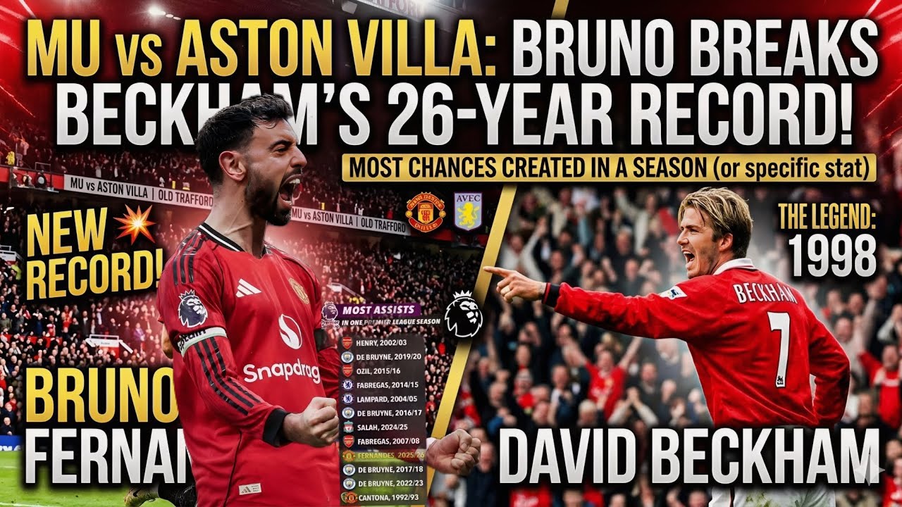 Bruno Fernandes BREAKS David Beckham&rsquo;s 26-Year Record! Man United 3-1 Aston Villa
