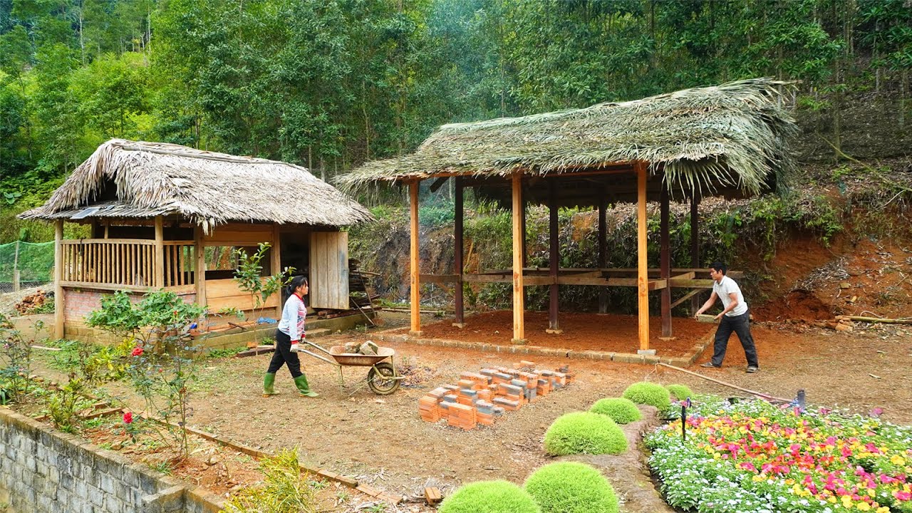 Skills to make beautiful wooden houses, A beautiful campus, life in the forest DK.