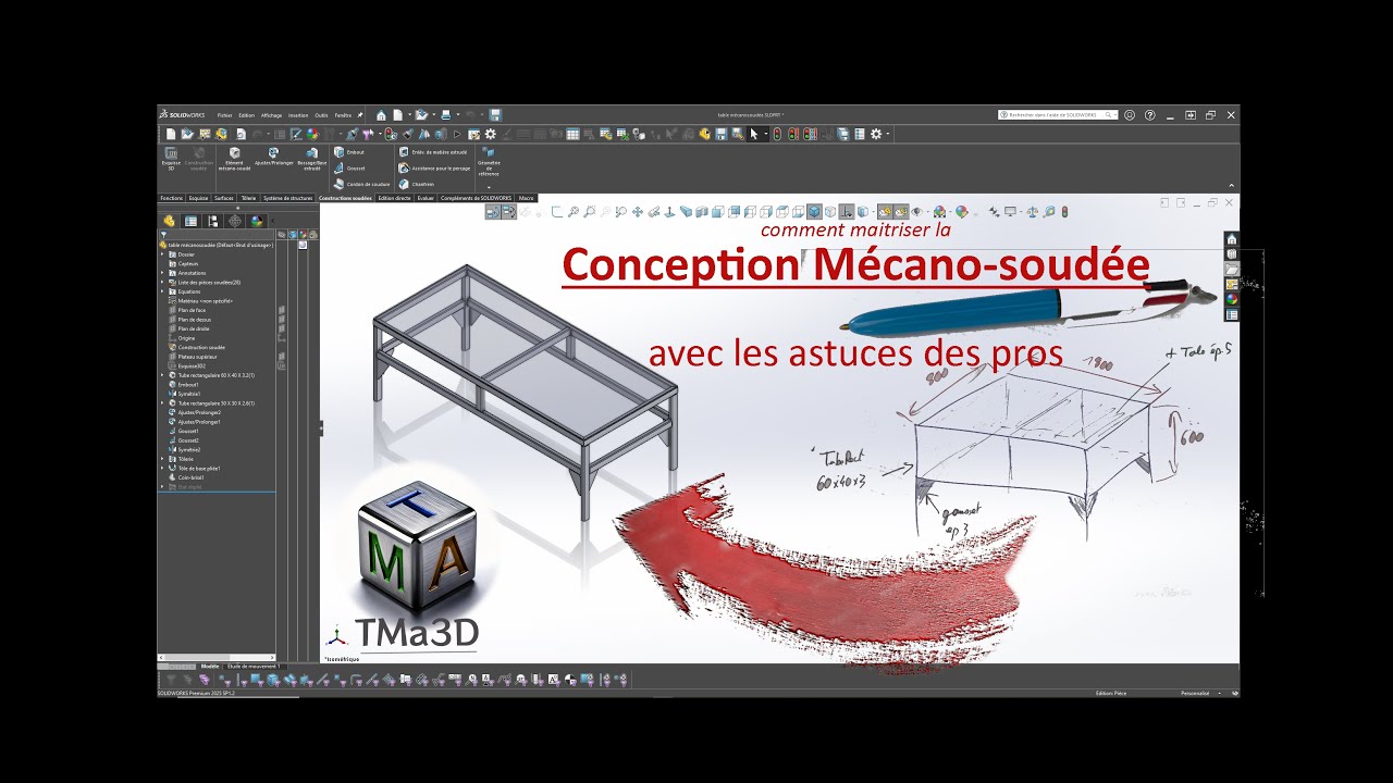 Tutoriel Solidworks 2025 : les Profiles mécano-soudé Explications détaillées et Astuces d'un PRO !