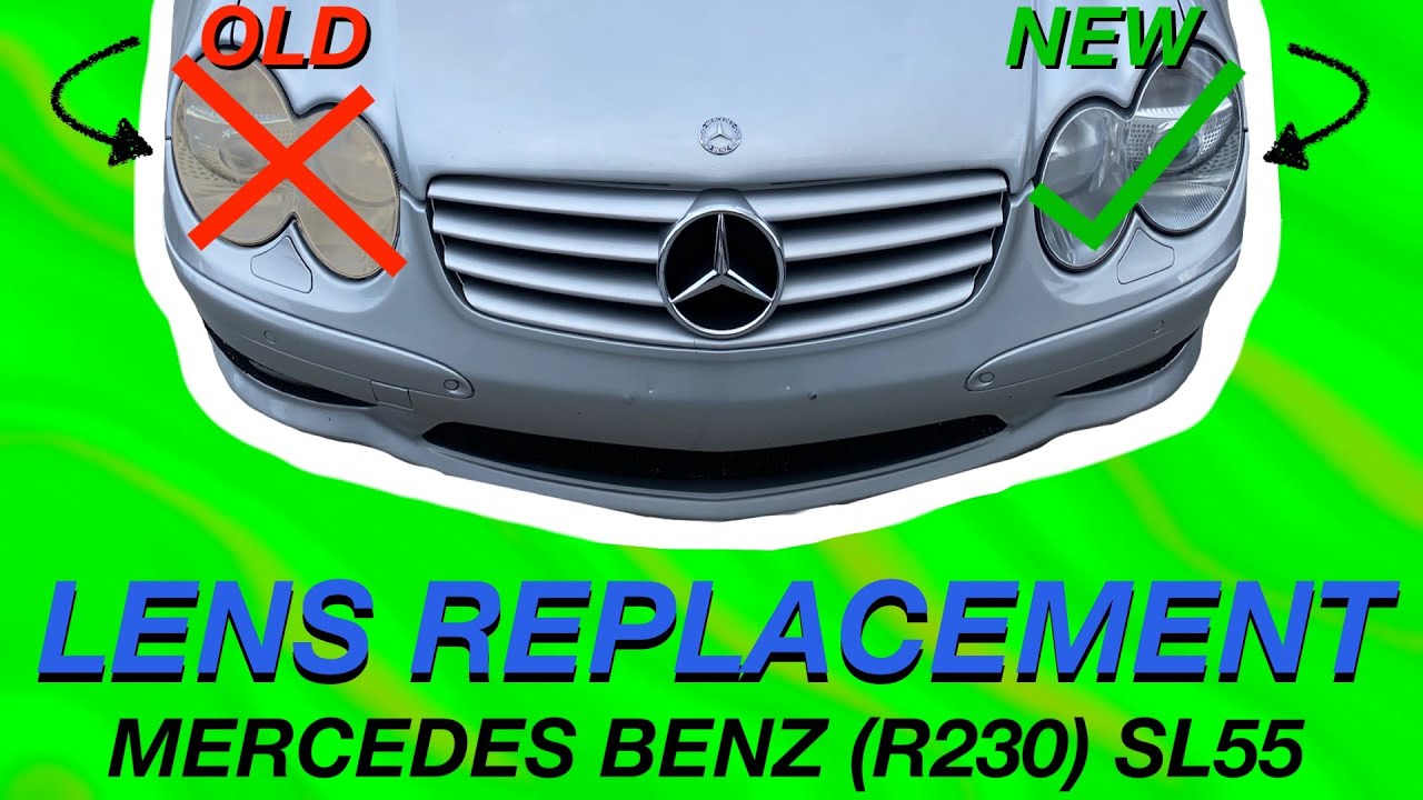 HOW TO: Install NEW Headlight Lens on Mercedes SL55 SL500 SL350 SL550 SL600 SL65 (R230)