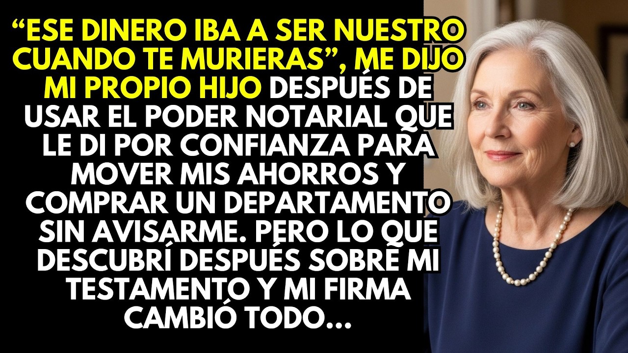 “Ese dinero iba a ser nuestro cuando te murieras” — me dijo mi hijo…