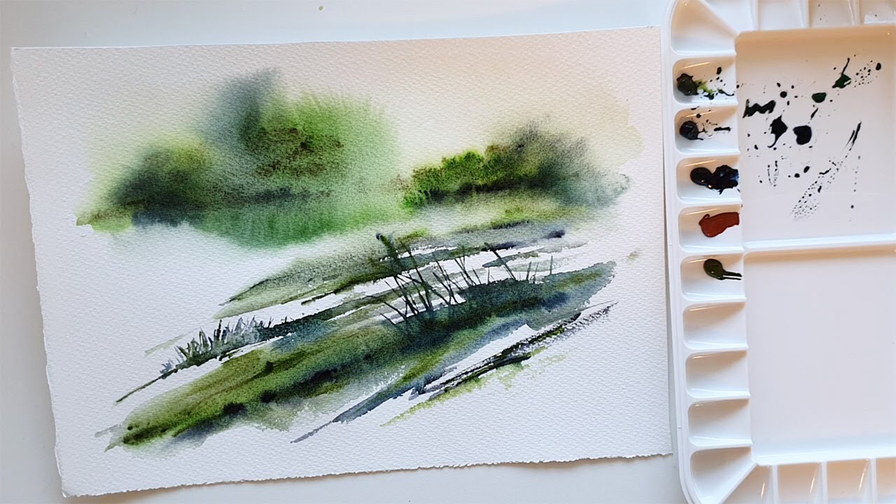 LOOSE Watercolor LANDSCAPE Using Paint with Granulation Effect #loosewatercolor #easywatercolor