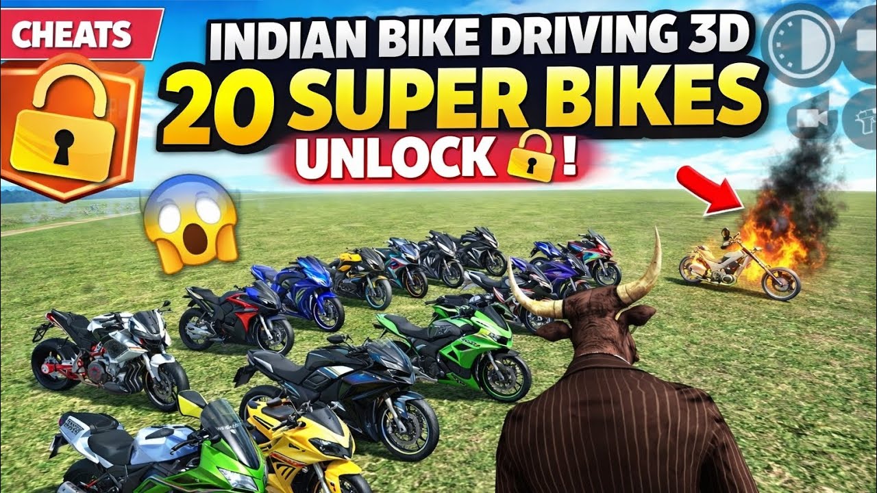 20 Secret Super Bikes Unlock 😱 Indian Bike Driving 3D Cheats
