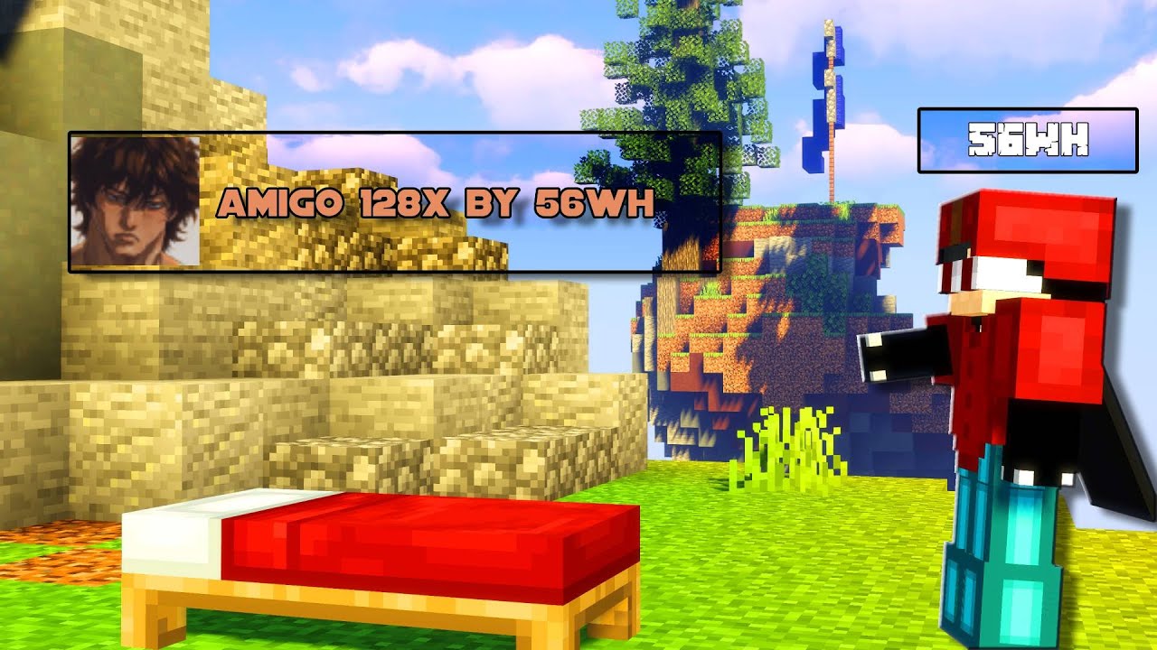 Amigo 128x by 56wh MINECRAFT 1.8.9 BEDWARS PVP TEXTUREPACK | FPS BOOST
