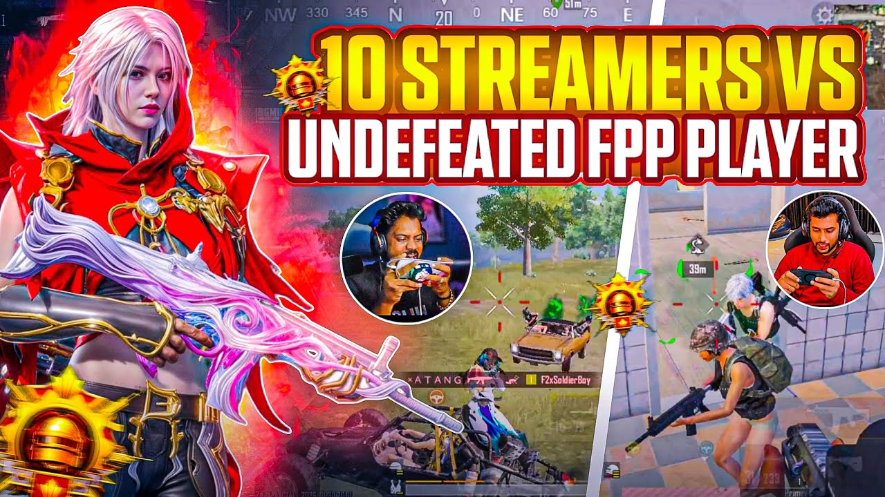 10 Streamers vs Undefeated FPP Player | 1v4 Intense Solo vs Squad FPP Gameplay | Poco x7 pro | BGMI