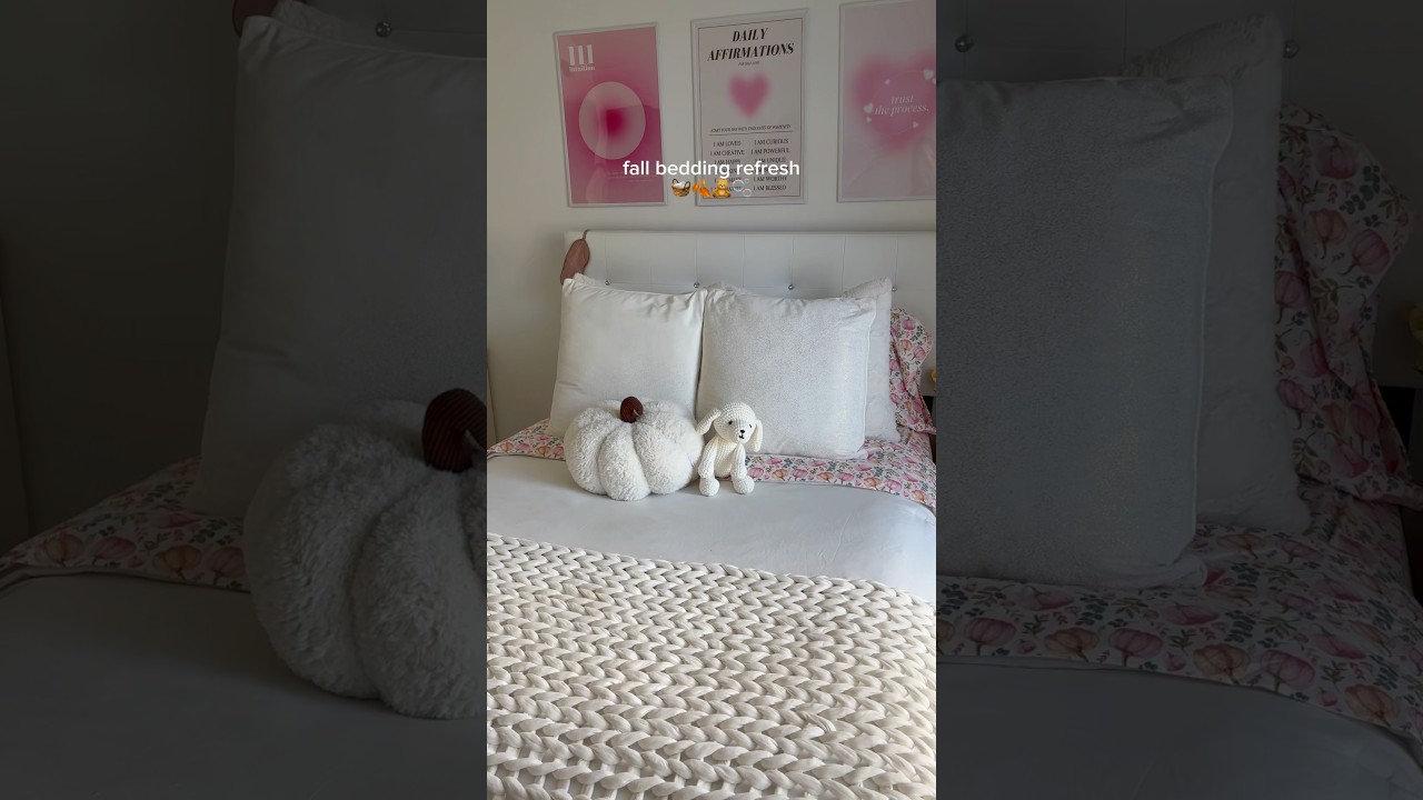 fall bedding refresh🧺🍂 #fall #falldecor #aesthetic #cleaning #organization #fallaesthetic