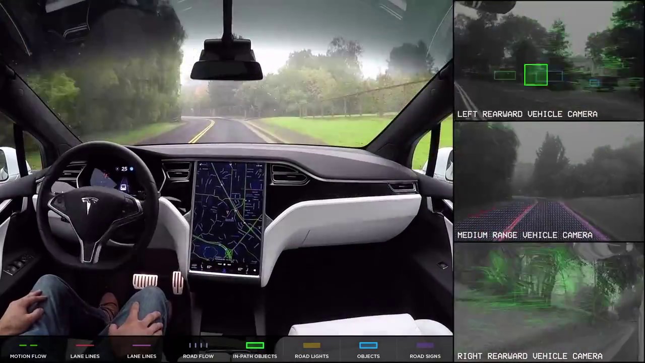 Tesla Autopilot 2.0 (Camera View) - Level 5 Autonomy. Full Self-Driving Hardware