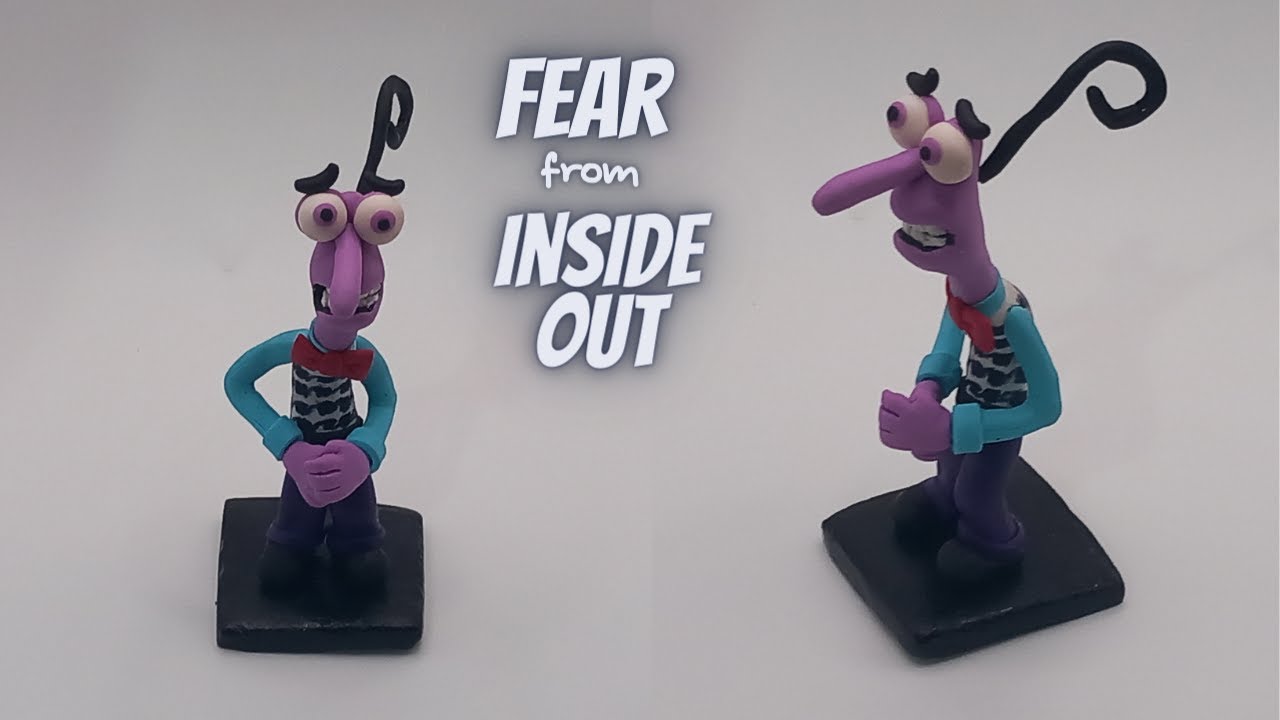Fear from Inside Out clay art | Disney | How to make | Polymer clay