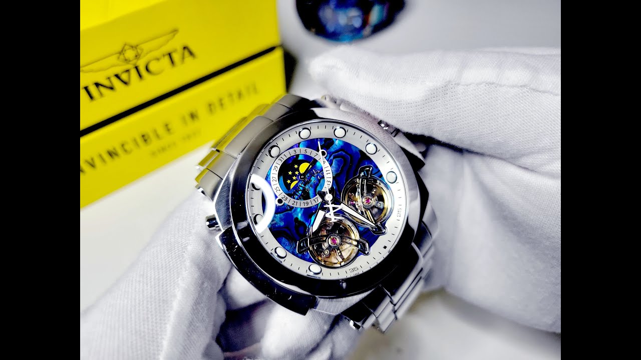 Invicta - Man Of War - Double Balance Wheel - Blue Abalone