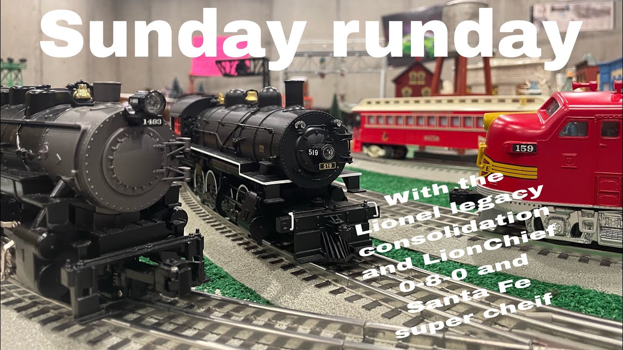 Sunday runday with the Lionel legacy consolidation and LionChief 0-8-0 and Santa Fe super cheif