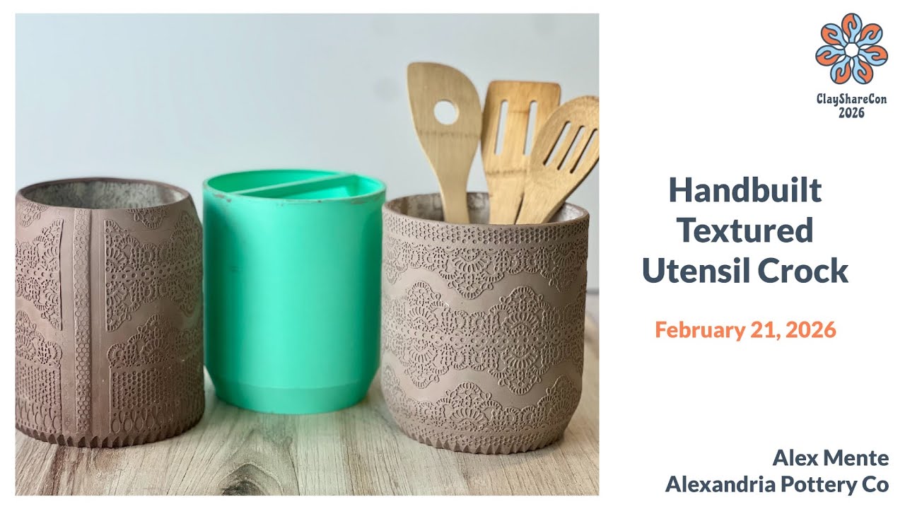 Handbuilt Textured Utensil Crock