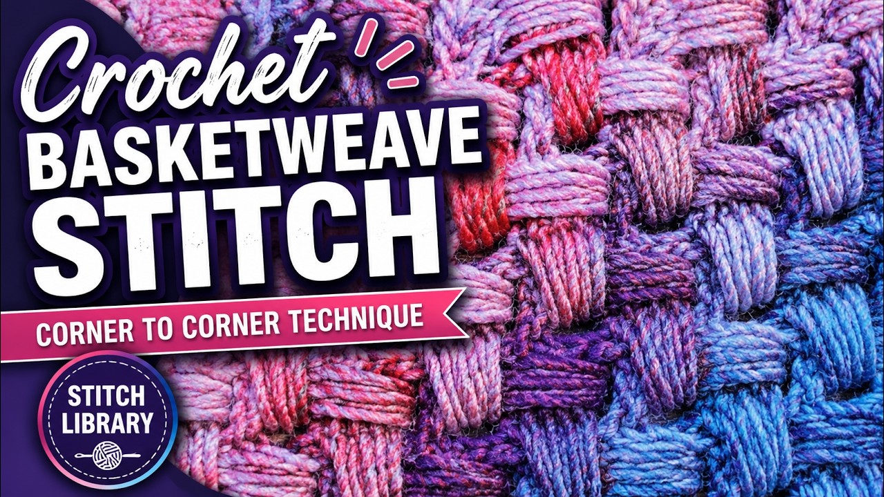How to Crochet Corner to Corner Basketweave Stitch C2C Square or Rectangle
