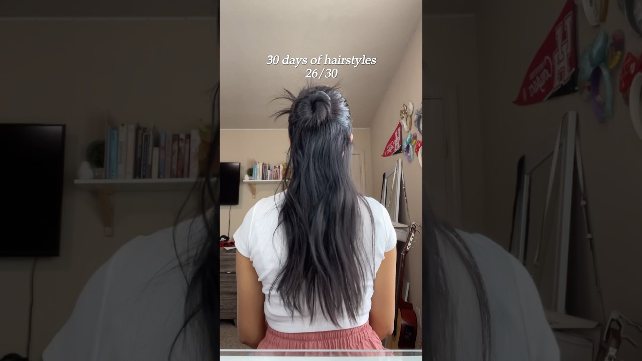 spikey half up half down bun!