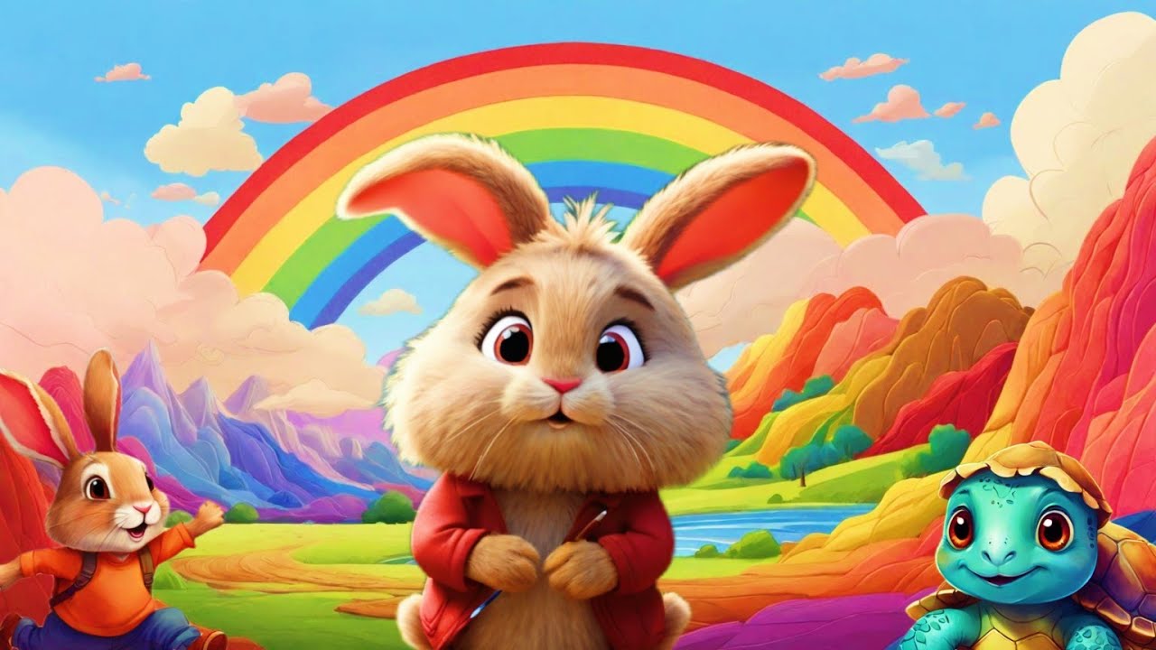 Benny the Brave Bunny's Rainbow Adventure | English Story For Kids | Bed Time Stories #storytime
