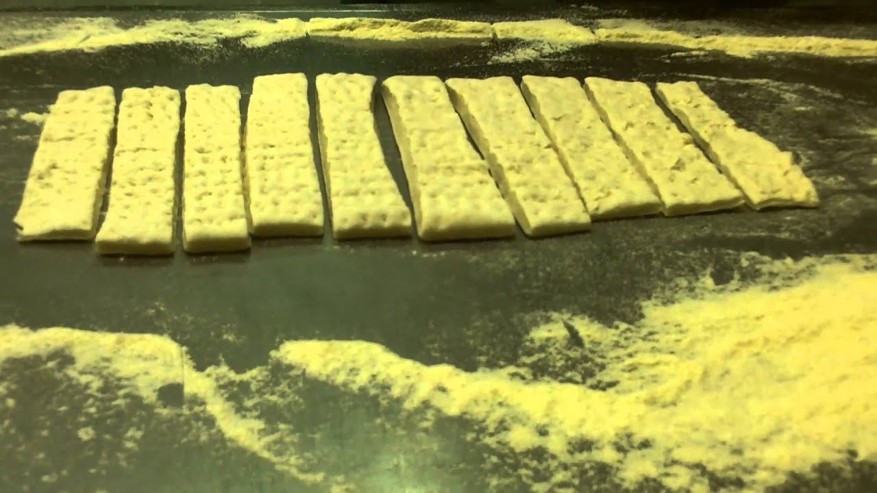 Papa John's breadsticks being made