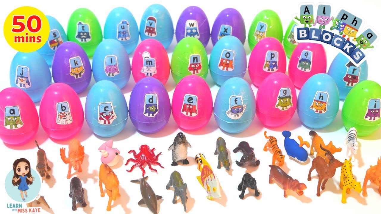 Best Learn ABC | Alphablocks Phonics Animals A - Z | Alphabets Toddler | Easter Surprise Eggs