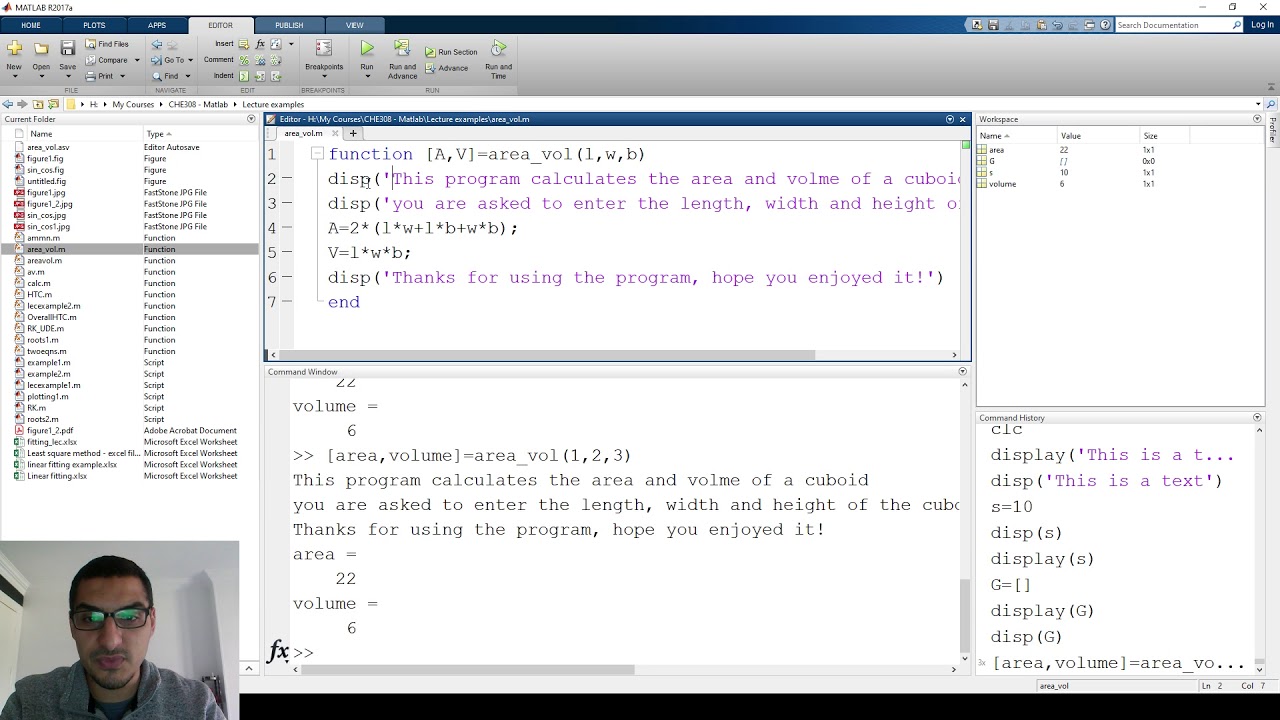 Introduction to Matlab in Arabic | 20 disp, input functions and interactive programs
