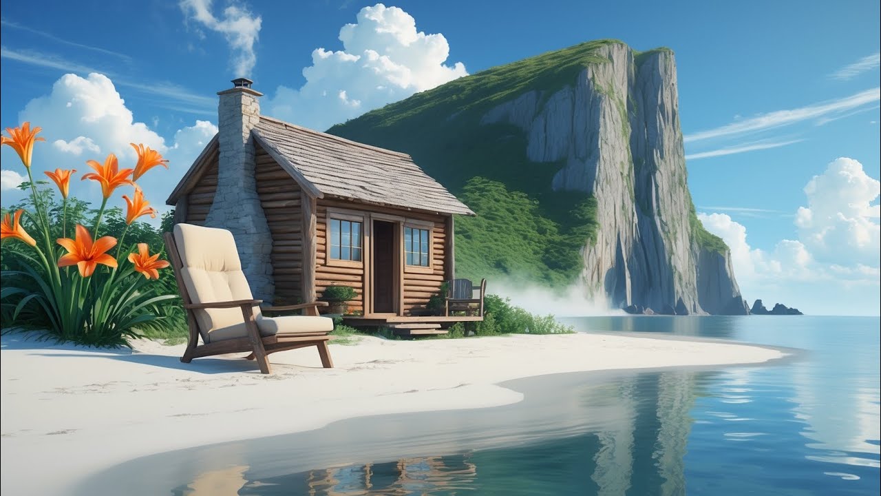Cozy Beachside Cabin ☘️ Chill Music for Relaxation, Stress Relief & Coastal Vibes