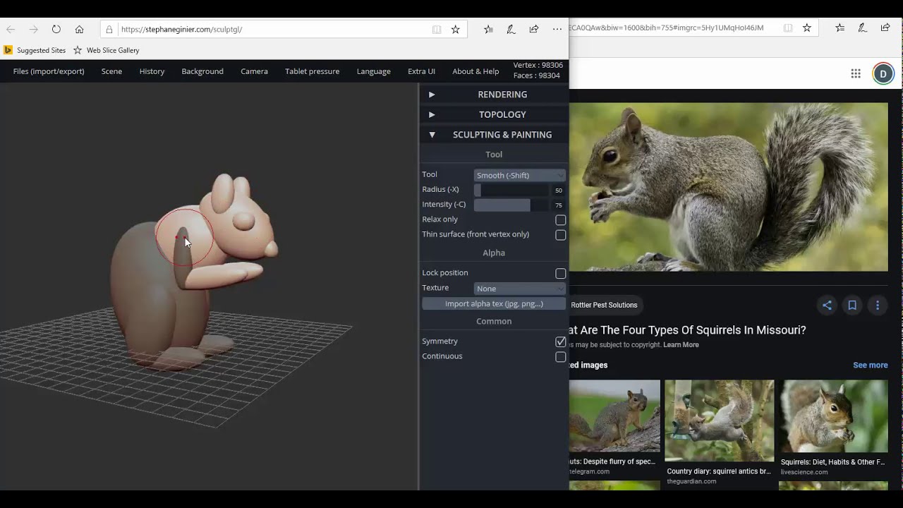 3D Modeling a Squirrel in SculptGL
