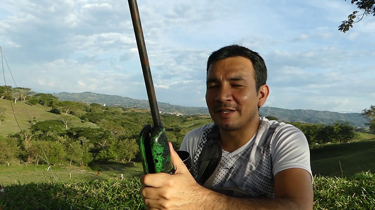 Disparo a larga distancia. Resortero cal 4.5. Distancia 120 metros