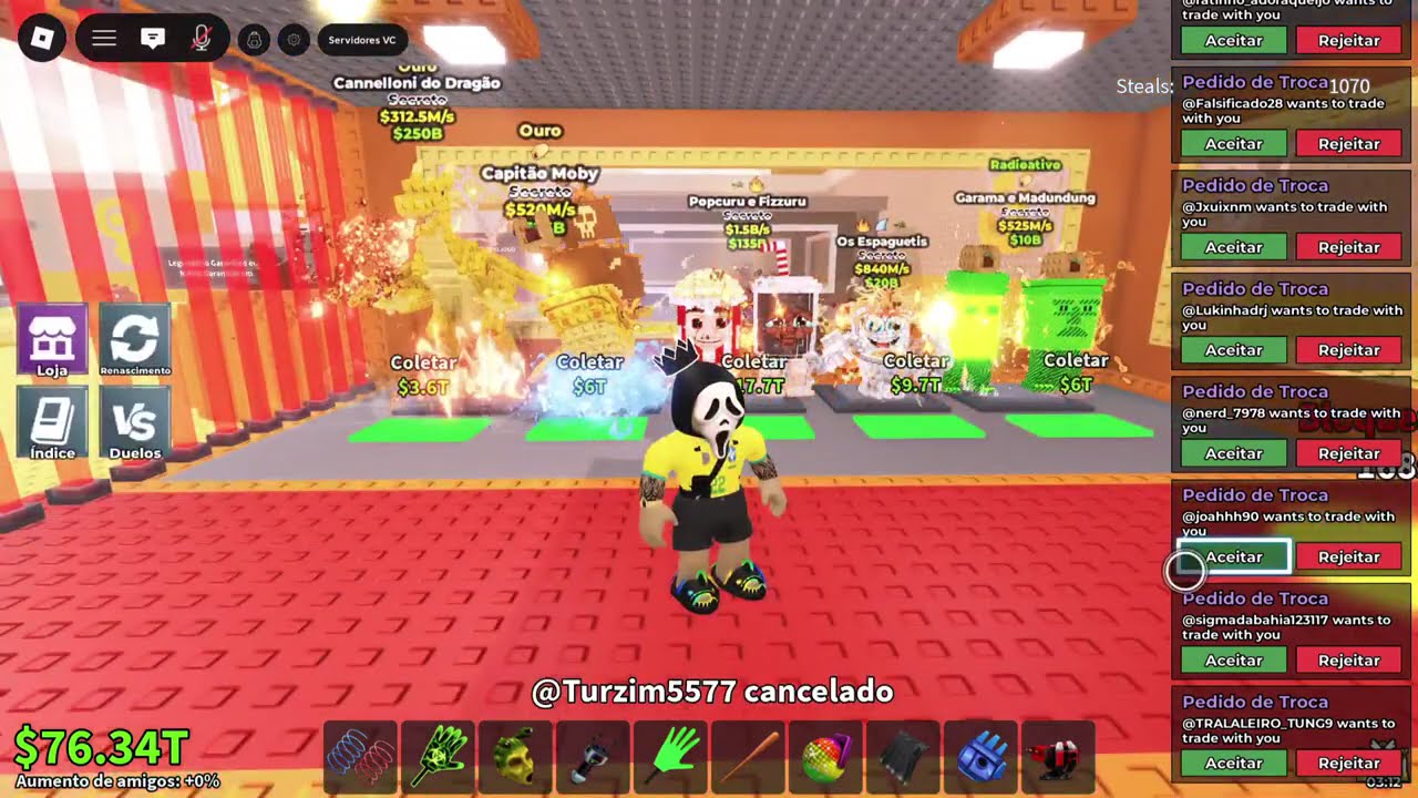 Roube um Brainrot 😂 TRADE na maquina