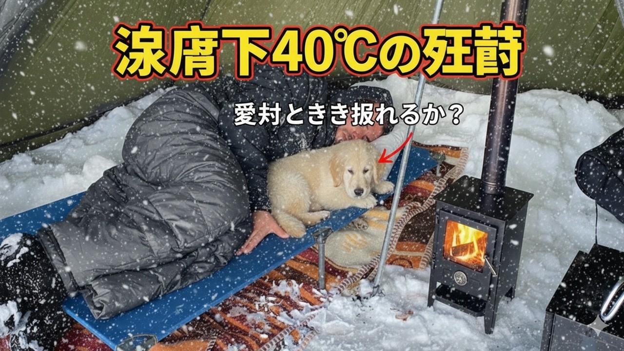 【極寒サバイバル】氷点下40度の猛吹雪。薪ストーブが生命線の冬キャンプ。