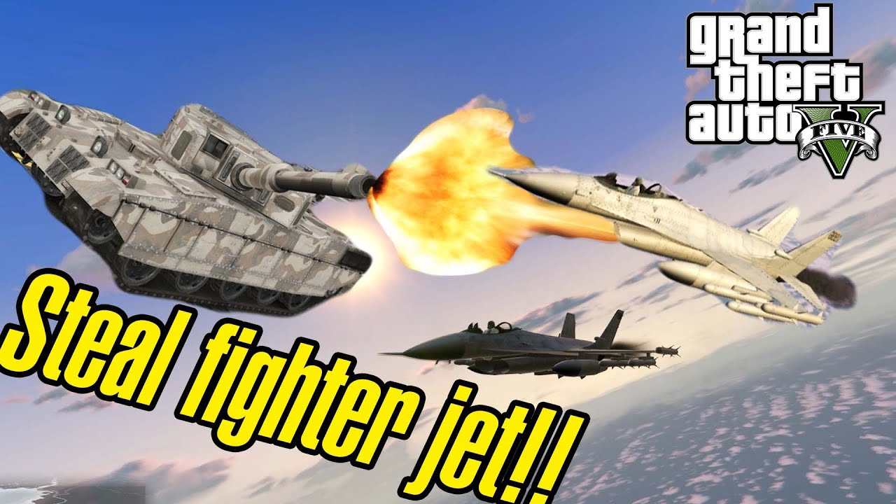 Grand theft auto V [PC] - How To Steal Fighter Jet off the army without CHEATS | Codes