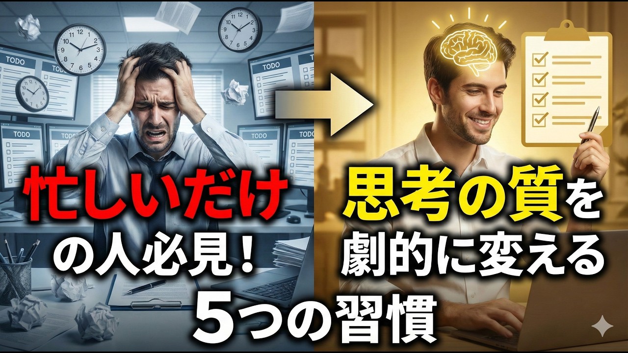毎日「忙しいだけ」の人必見！思考の質を劇的に変える5つの習慣