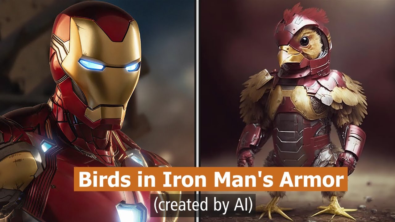 Birds in Iron Man's Armor | Created by AI
