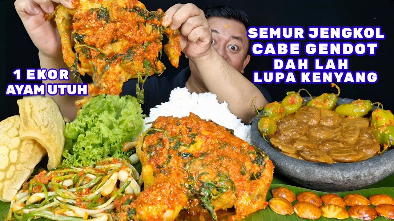 GARES 1 EKOR AYAM SAMBEL KEMANGI SEMUR JENGKOL CABE GENDOT LALAPAN JENGKOL MENTAH OSENG KUCAI PEDAS 