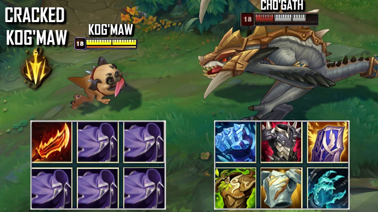 MATHEMATICALLY CORRECT KOG'MAW vs 12K HP CHO'GATH FIGHTS & Best Moments!