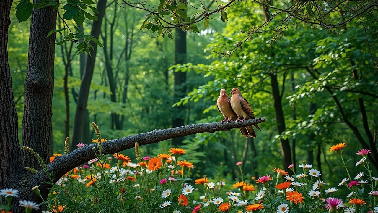 Relaxing Morning Nightingale Singing in the Mountains. Best Bird Song