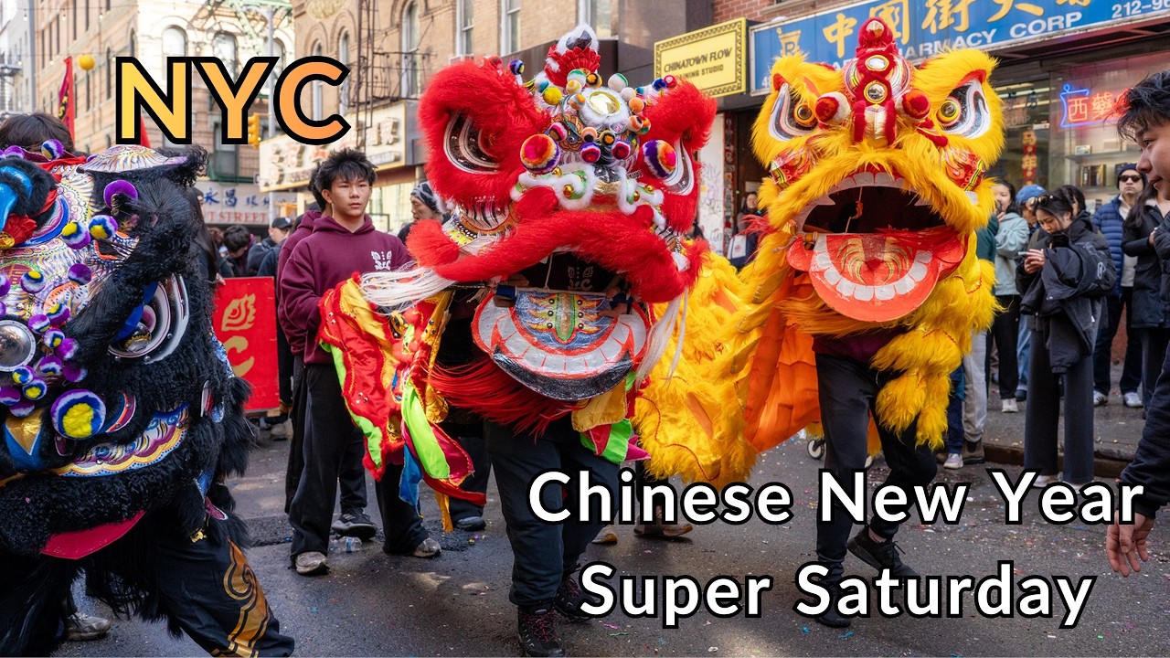 NYC: Manhattan Chinatown Super Saturday Lion Dance 2026 | 4K