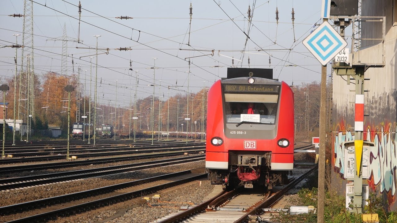 Eisenbahnverkehr in Duisburg Entenfang mit Br 187 185 425 275 193 145 928