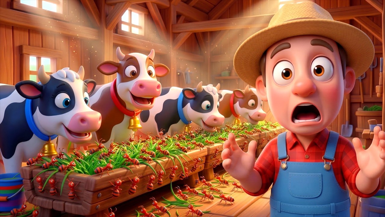 The Ants Visit Old MacDonald’s Farm! Old MacDonald Farm Story & Five Little Monkeys. Kids Songs