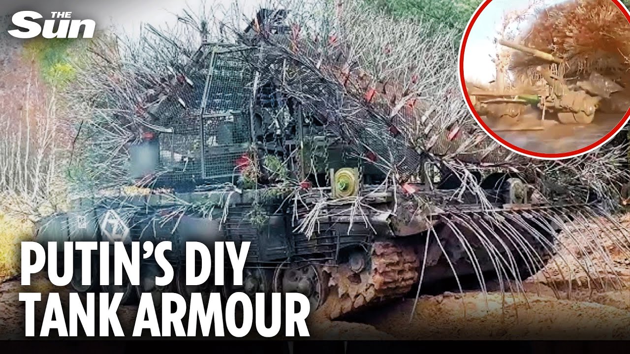 Putin&rsquo;s soldiers deploy PORCUPINE TANKS in desperate DIY attempt to evade Ukrainian drones