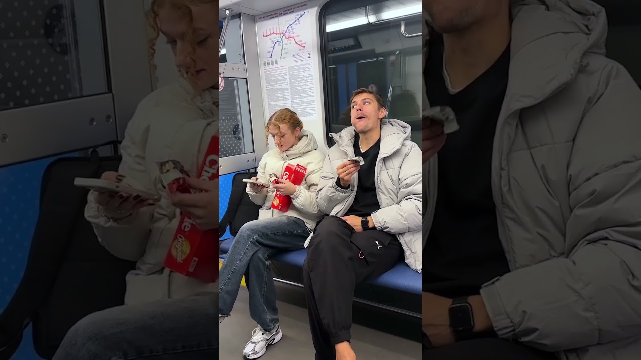 Nie spodziewała się tego żartu z przekąskami w metrze 😂 #AlexEasy #Subway #Pranks