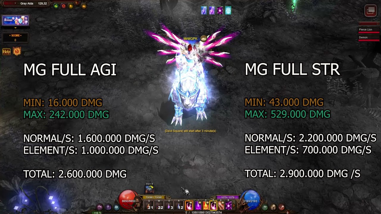 Build MG PVM - Test ASM and SMG With Skill Chao Blade - MU Online Season 16 2 - Server Test RealMU