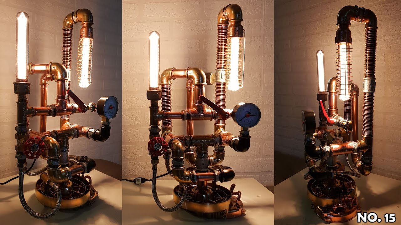 #15  / How to Make an Industrial Steampunk Pipe Lamp / Steampunk DIY Industrial Pipe Lamp
