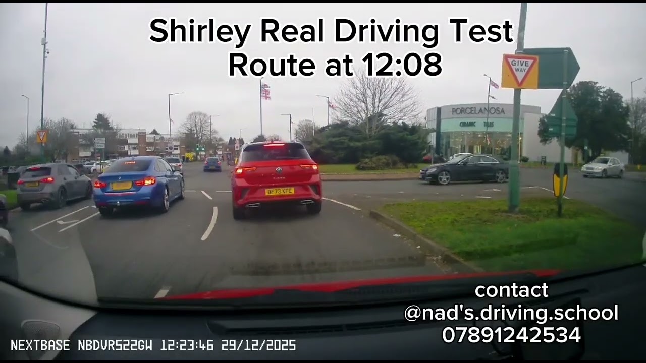 Shirley Real Driving Test Route At 12:08
