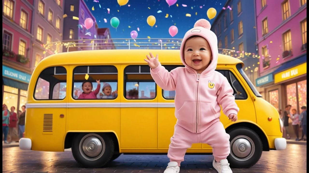 Yellow Bus New Year Light Show | Fun Action & Learning Video for Toddlers