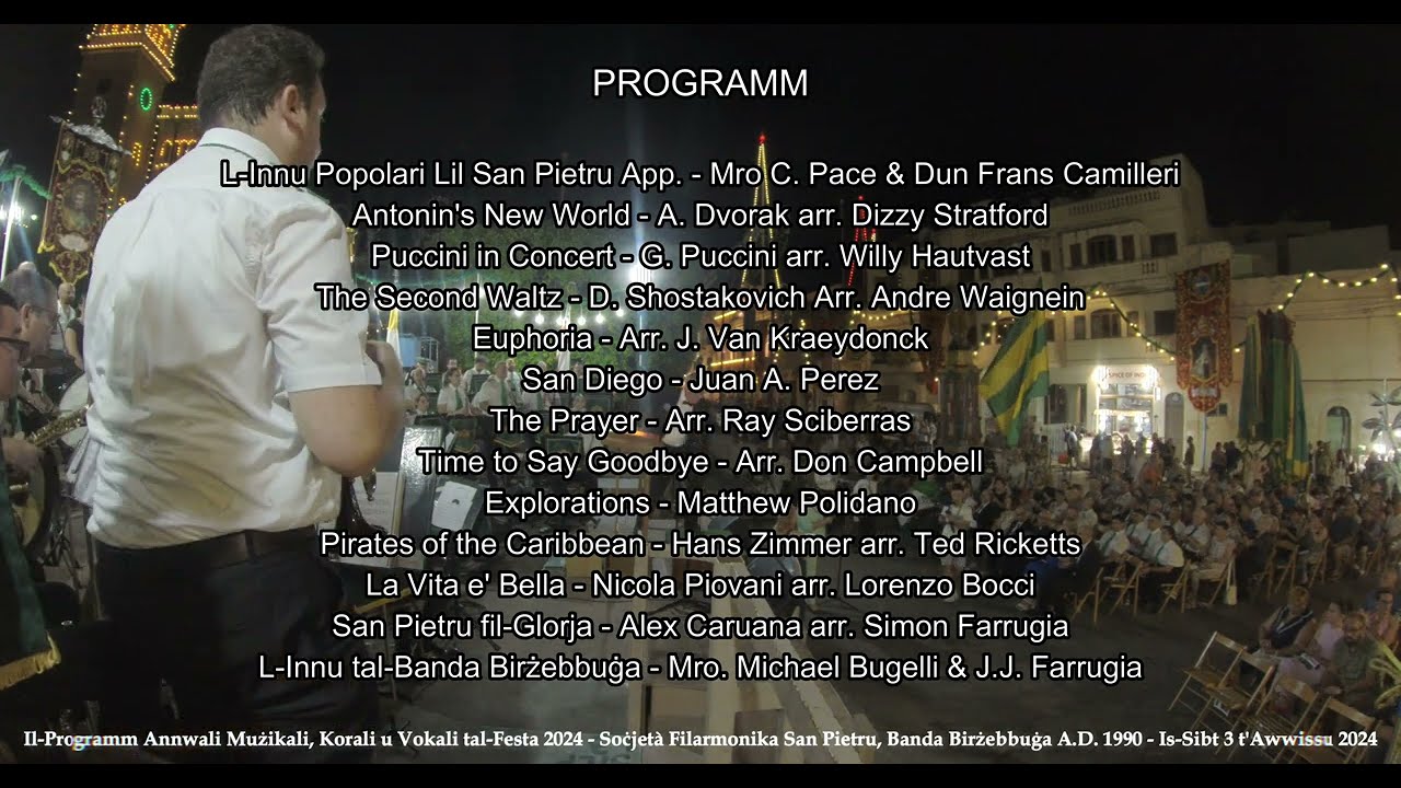 Programm Mużikali Annwali tal-Festa 2024 - Mill-Banda Filarmonika Birżebbuġa A.D. 1990.