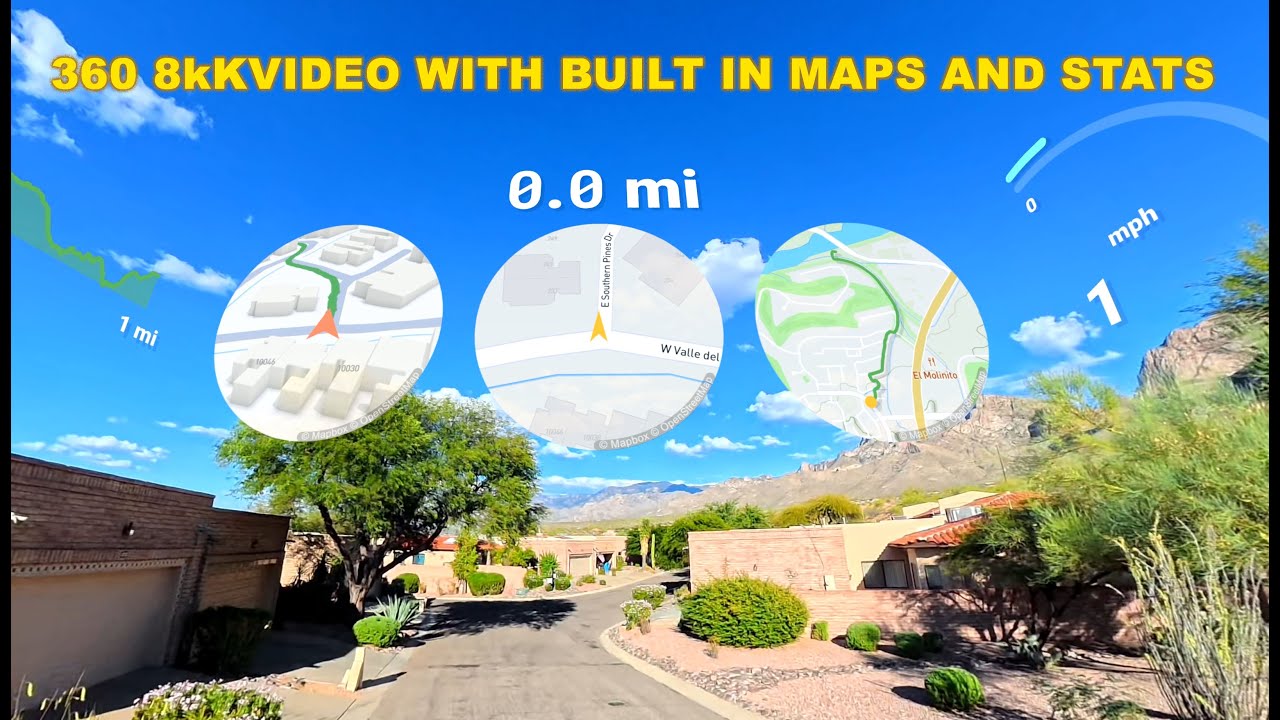 Oro Valley walking tour in 360 8k. A walk to the labyrinth