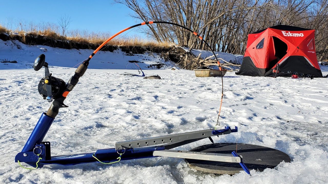 Ice Fishing a Small River in the MIDDLE OF NOWHERE!! (Catch and Cook)