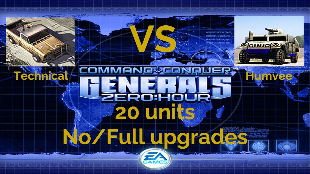 Command & Conquer Generals Zero Hour 20 Technicals VS Humvees