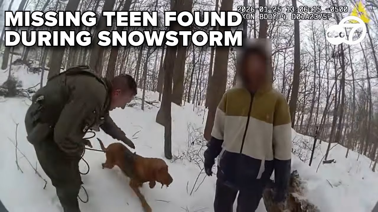 Bodycam shows search for missing Maryland teen during snow storm