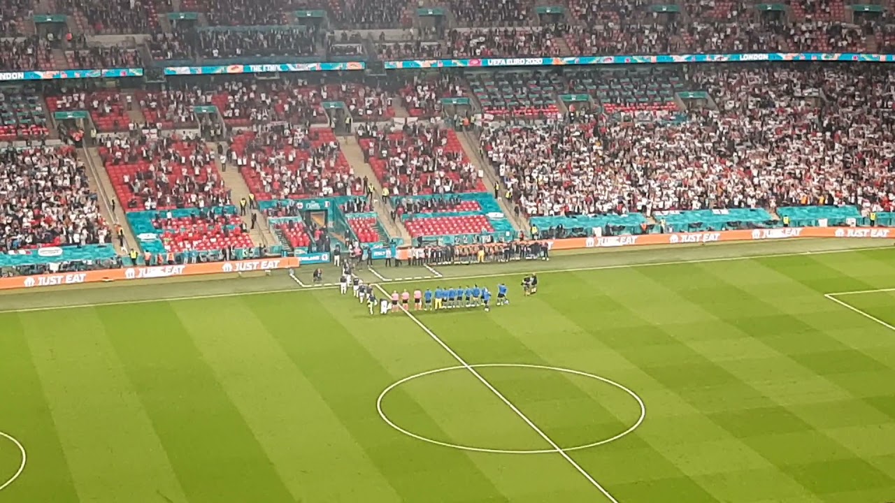 Euro 2020 Final - England vs Italy - Teams Emerge & National Anthems