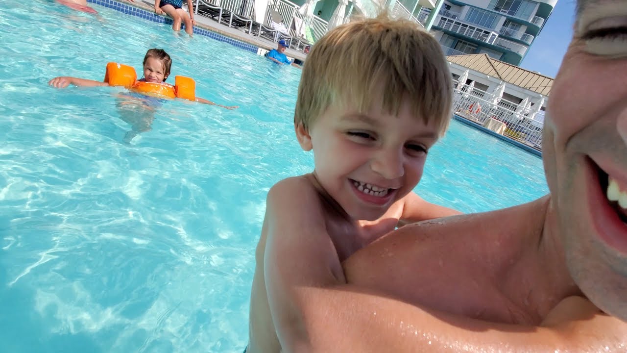 CRAZY KID JUMPS ON ME IN HOTEL SWIMMING POOL | Ocean City MD Vacation 2019 #5